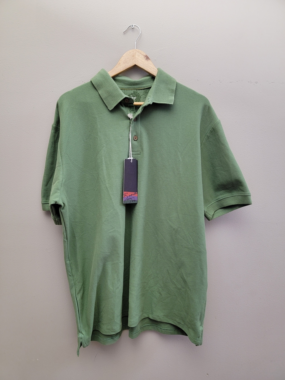 Men's Short-Sleeve Polo in Olive Green by Sunday Joe Size XL